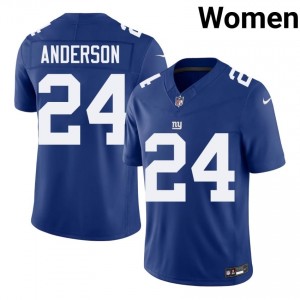 #24 Ottis Anderson Big Blue Women Premium Football Embroidery Jersey - Royal Edition 89976101