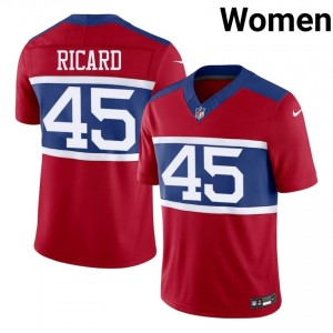#45 Patrick Ricard NY Giants Women Original Football Stitch Jersey - Red Edition 89746351