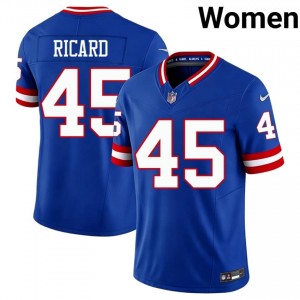 NYG Patrick Ricard #45 Women Moisture Wicking Football Sewn Jersey - Royal Throwback Edition 73300377