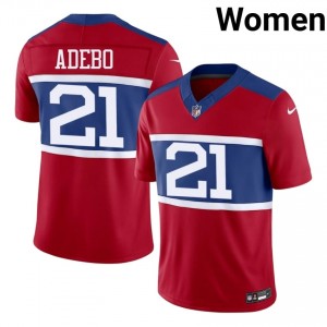 #21 Paulson Adebo New York Giants Women Iconic Football Stitched Jersey - Red Edition 33378673