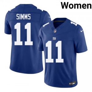 #11 Phil Simms New York Giants Women Pro Cut Football Embroidery Jersey - Royal Edition 28120795
