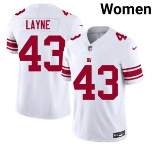 New York Giants Raheem Layne #43 Women Limited Football Stitched Jersey - White Edition 76210418