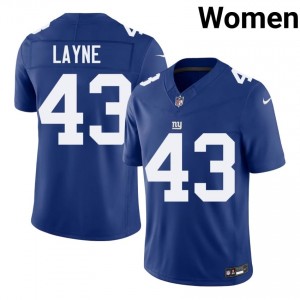 #43 Raheem Layne New York Giants Women Professional Football Embroidery Jersey - Royal Edition 78836140