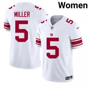 NY Giants Ryan Miller #5 Women Elite Thread Football Stitch Jersey - White Edition 41096066