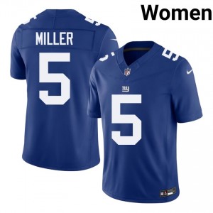 #5 Ryan Miller NY Giants Women Licensed Football Stitched Jersey - Royal Edition 93138359