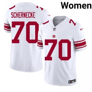 New York Giants Ryan Schernecke #70 Women Player Football Stitched Jersey - White Edition 92445147