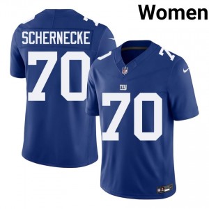 #70 Ryan Schernecke New York Giants Women Gameday Football Embroidery Jersey - Royal Edition 68372467