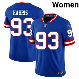 Giants Shelby Harris #93 Women Player Football Stitch Jersey - Royal Throwback Edition 20262661