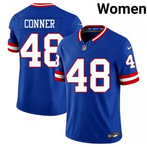 New York Giants Tanner Conner #48 Women Iconic Football Embroidery Jersey - Royal Throwback Edition 36330482