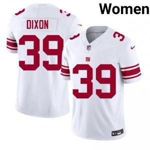 NY Giants Thaddeus Dixon #39 Women Authentic Football Stitch Jersey - White Edition 33336196