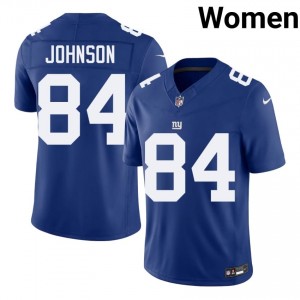 #84 Theo Johnson NY Giants Women Gameday Football Stitched Jersey - Royal Edition 99102610