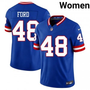 Giants Trace Ford #48 Women Durable Football Stitch Jersey - Royal Throwback Edition 22247575