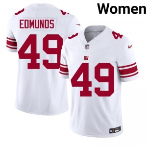 New York Giants Tremaine Edmunds #49 Women Elite Thread Football Embroidery Jersey - White Edition 62002595