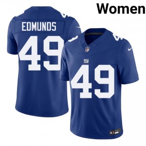 #49 Tremaine Edmunds Giants Women Licensed Football Stitch Jersey - Royal Edition 25735563