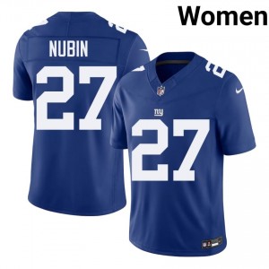 #27 Tyler Nubin NY Giants Women Pro Cut Football Stitched Jersey - Royal Edition 48262471