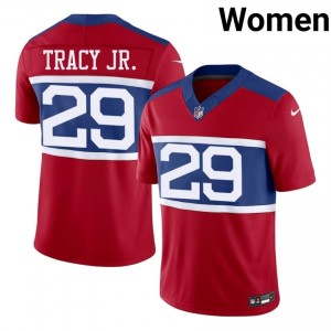 #29 Tyrone Tracy Jr. New York Giants Women Moisture Wicking Football Embroidery Jersey - Red Edition 58066945
