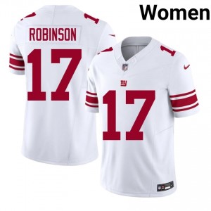 New York Giants Wan'Dale Robinson #17 Women Licensed Football Embroidery Jersey - White Edition 21892106