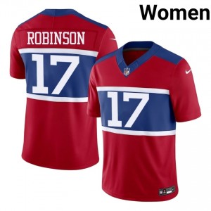 #17 Wan'Dale Robinson NY Giants Women Professional Football Stitch Jersey - Red Edition 93099038
