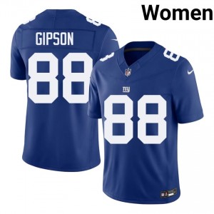 #88 Xavier Gipson NYG Women Original Football Sewn Jersey - Royal Edition 32564399