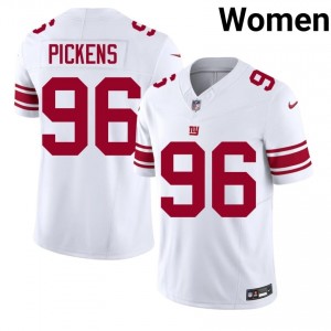 NYG Zacch Pickens #96 Women NFL Football Sewn Jersey - White Edition 36828891