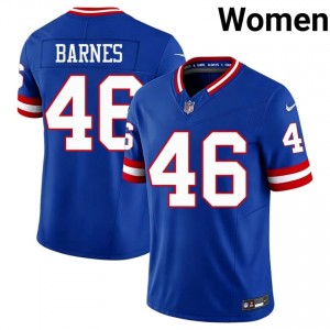 Giants Zaire Barnes #46 Women Limited Football Stitch Jersey - Royal Throwback Edition 85532087
