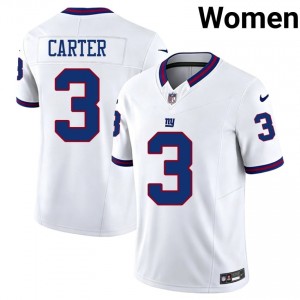 Abdul Carter NYG #3 Women Player Football Sewn Throwback Jersey - White Edition 12677758