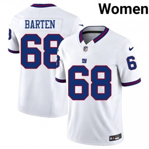 Ben Barten NY Giants #68 Women NFL Football Stitched Throwback Jersey - White Edition 82179427