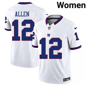 Brandon Allen Giants #12 Women Moisture Wicking Football Stitch Throwback Jersey - White Edition 16678358