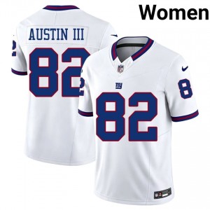 Calvin Austin III NYG #82 Women Pro Cut Football Sewn Throwback Jersey - White Edition 32567615