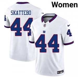Cam Skattebo Giants #44 Women Classic Football Stitch Throwback Jersey - White Edition 84675997