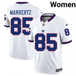 Chris Manhertz NY Giants #85 Women Gameday Football Stitched Throwback Jersey - White Edition 53694533