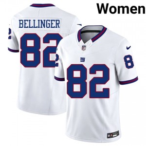 Daniel Bellinger Giants #82 Women Professional Football Stitch Throwback Jersey - White Edition 95463072