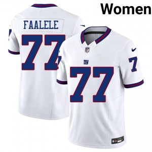 Daniel Faalele Big Blue #77 Women NFL Football Embroidery Throwback Jersey - White Edition 40656198