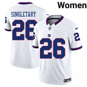 Devin Singletary NY Giants #26 Women Durable Football Stitched Throwback Jersey - White Edition 45281056