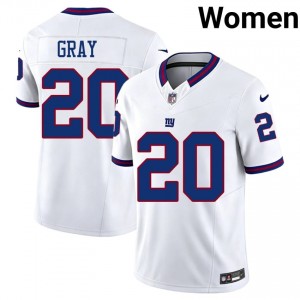 Eric Gray Big Blue #20 Women Authentic Football Embroidery Throwback Jersey - White Edition 63855557