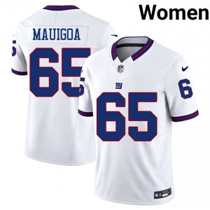 Francis Mauigoa NYG #65 Women Iconic Football Sewn Throwback Jersey - White Edition 27030723