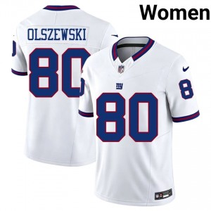 Gunner Olszewski NY Giants #80 Women Premium Football Stitched Throwback Jersey - White Edition 67446968