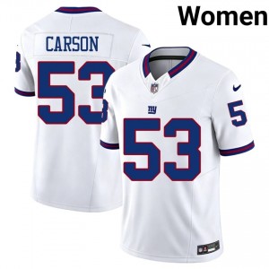 Harry Carson New York Giants #53 Women Licensed Football Embroidery Throwback Jersey - White Edition 19917437