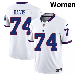 J.C. Davis New York Giants #74 Women Original Football Embroidery Throwback Jersey - White Edition 41215459