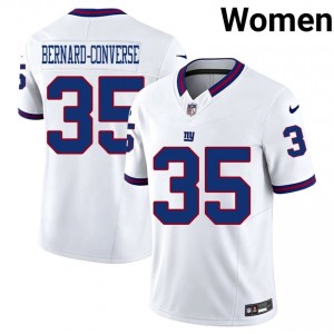 Jarrick Bernard-Converse NYG #35 Women Durable Football Sewn Throwback Jersey - White Edition 69637448