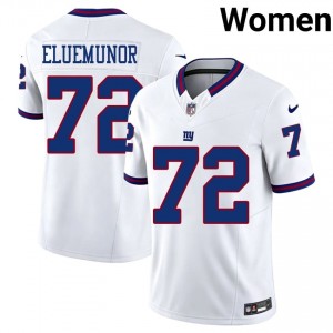 Jermaine Eluemunor Giants #72 Women Limited Football Stitch Throwback Jersey - White Edition 81483810