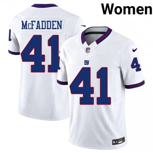 Micah McFadden New York Giants #41 Women Pro Cut Football Stitched Throwback Jersey - White Edition 65669822