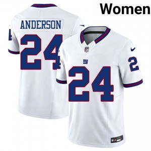 Ottis Anderson NYG #24 Women Gameday Football Sewn Throwback Jersey - White Edition 63330664