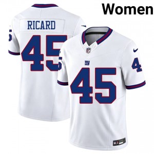 Patrick Ricard NY Giants #45 Women Pro Cut Football Stitched Throwback Jersey - White Edition 49782702