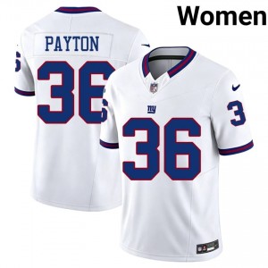 Rico Payton Giants #36 Women Elite Thread Football Stitch Throwback Jersey - White Edition 14615625