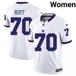 Sam Huff NY Giants #70 Women Moisture Wicking Football Stitch Throwback Jersey - White Edition 96897451