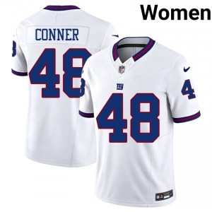 Tanner Conner New York Giants #48 Women Moisture Wicking Football Stitched Throwback Jersey - White Edition 18948701