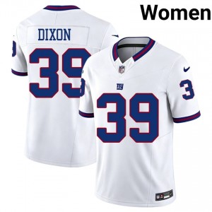 Thaddeus Dixon New York Giants #39 Women Limited Football Embroidery Throwback Jersey - White Edition 50792863