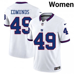 Tremaine Edmunds NY Giants #49 Women Professional Football Stitched Throwback Jersey - White Edition 84610365