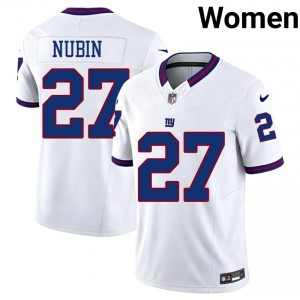 Tyler Nubin New York Giants #27 Women Exclusive Football Embroidery Throwback Jersey - White Edition 88621159